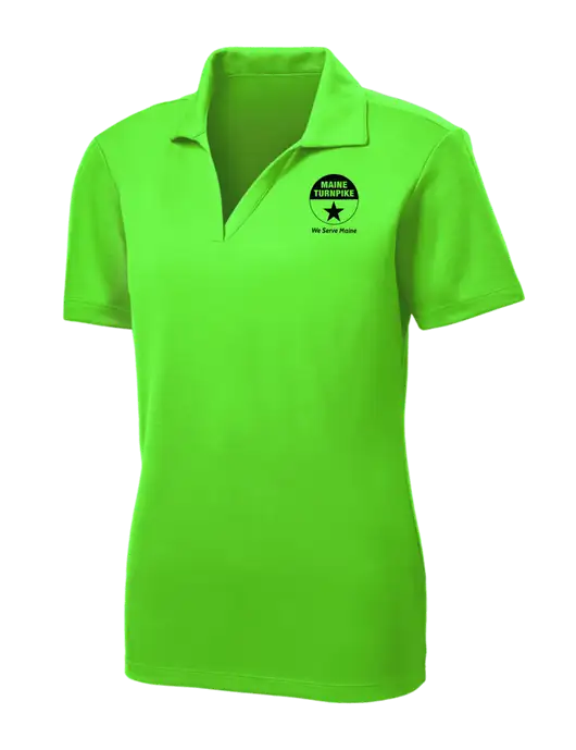 Womens Neon Green PosiCharge RacerMesh Polo w/MTA Turnpike Logo