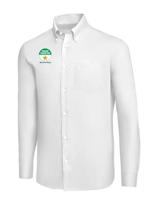 Brooks Brothers White Wrinkle-Free Stretch Nailhead Shirt w/MTA Turnpike Logo