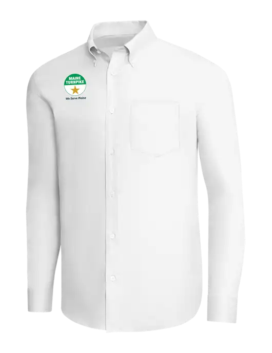 Brooks Brothers White Wrinkle-Free Stretch Pinpoint Shirt w/MTA Turnpike Logo