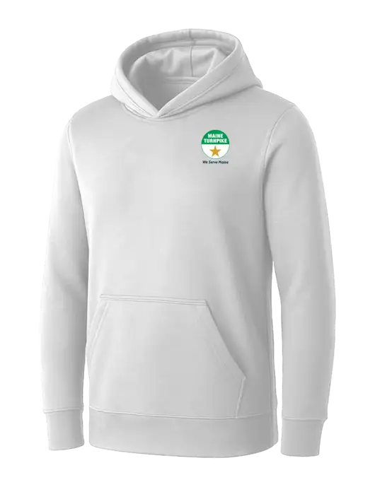 Womens White Core Fleece Pullover Hooded Sweatshirt w/MTA Turnpike Logo