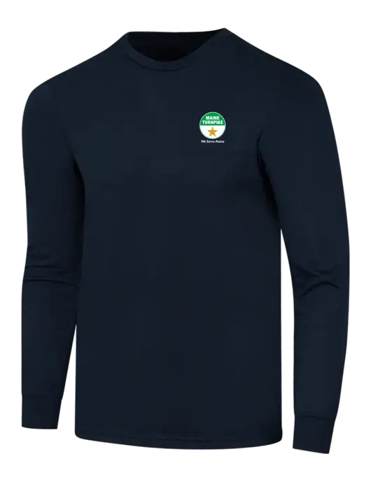 Simply Soft Long Sleeve Navy 4.5 oz, Poly/Combed Ring Spun Cotton T-Shirt w/MTA Turnpike Logo