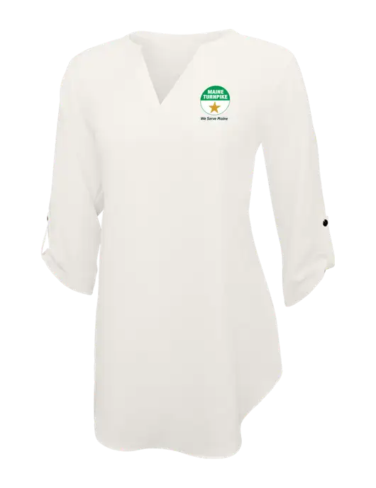 Ivory Womens 3/4 Sleeve Tunic Blouse w/MTA Turnpike Logo
