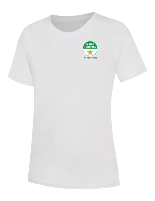 Womens White Core Blend Tee w/MTA Turnpike Logo