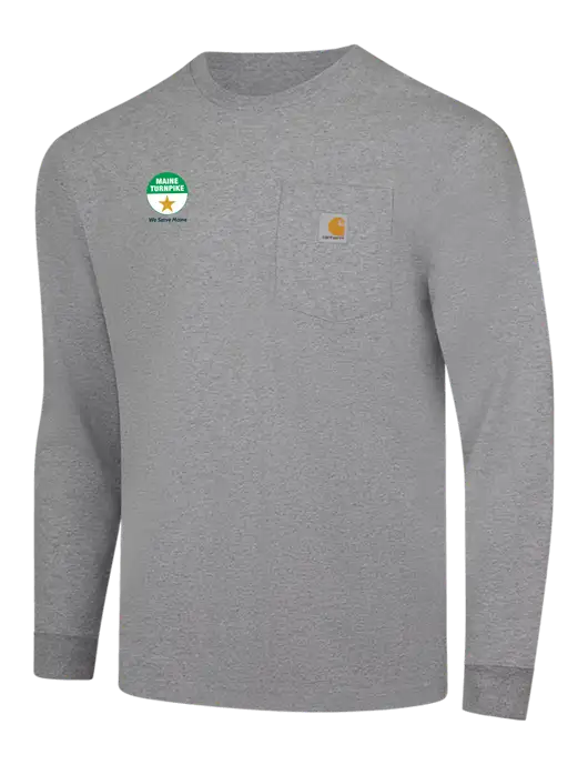 Carhartt Light Grey Heather Workwear Pocket Long Sleeve T-Shirt w/MTA Turnpike Logo