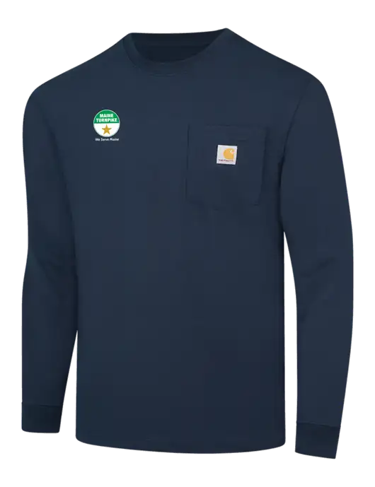 Carhartt Navy Workwear Pocket Long Sleeve T-Shirt w/MTA Turnpike Logo