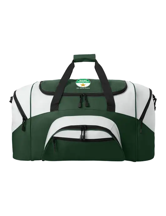 Standard Colorblock Dark Green/Light Grey Sport Duffel w/MTA Turnpike Logo