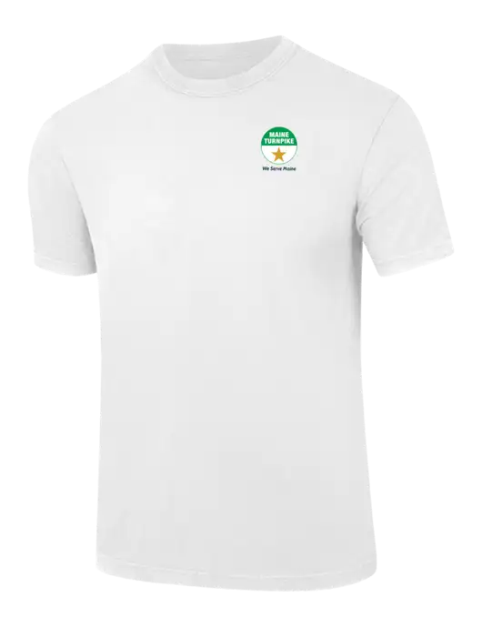 Comfort Colors 6.1 oz White Heavyweight Ring Spun T-Shirt w/MTA Turnpike Logo