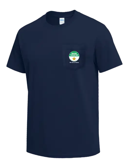 Navy Heavyweight 6.1 oz Pocket T-Shirt w/MTA Turnpike Logo
