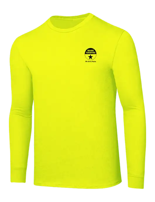 Core Blend Safety Yellow Long Sleeve Tee w/MTA Turnpike Logo