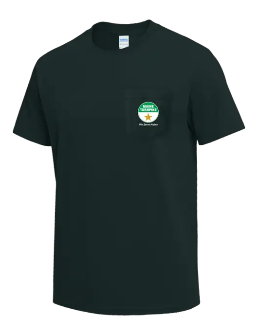 Dark Green Heavyweight 6.1 oz Pocket T-Shirt w/MTA Turnpike Logo