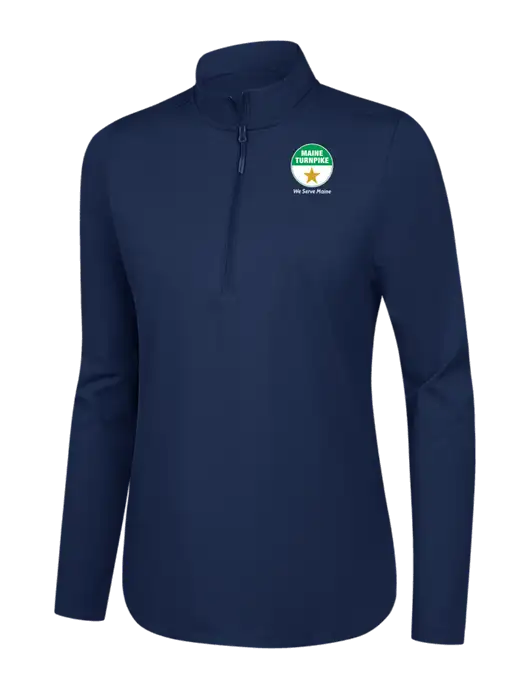  Womens Dark Navy C-FREE Double Knit 1/4-Zip w/MTA Turnpike Logo