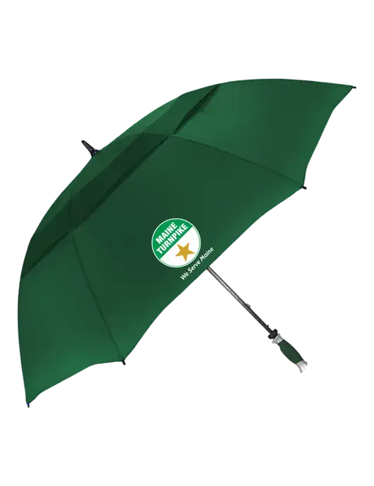 Dark Green Vented Typhoon Tamer Golf Umbrella w/MTA Turnpike Logo