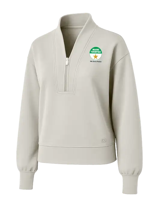 OGIO Womens Ivory Transcend 1/4-Zip w/MTA Turnpike Logo