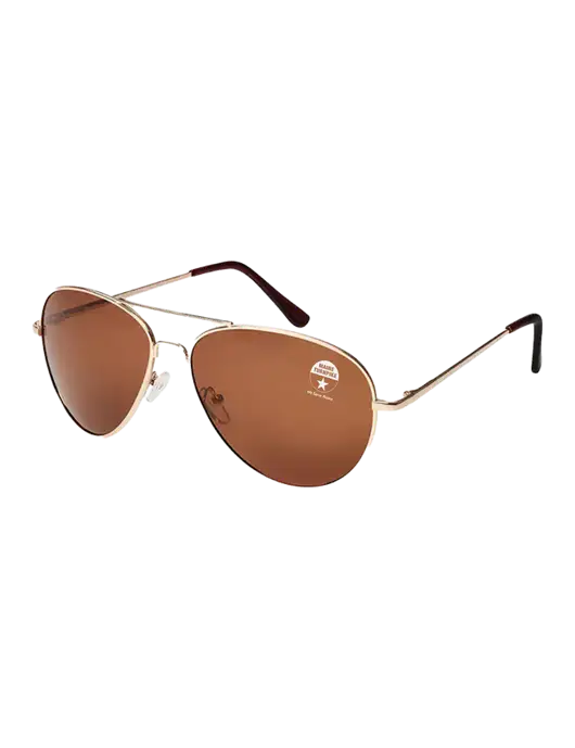 Aviator Coffee Brown with Gold Sunglasses  w/MTA Turnpike Logo