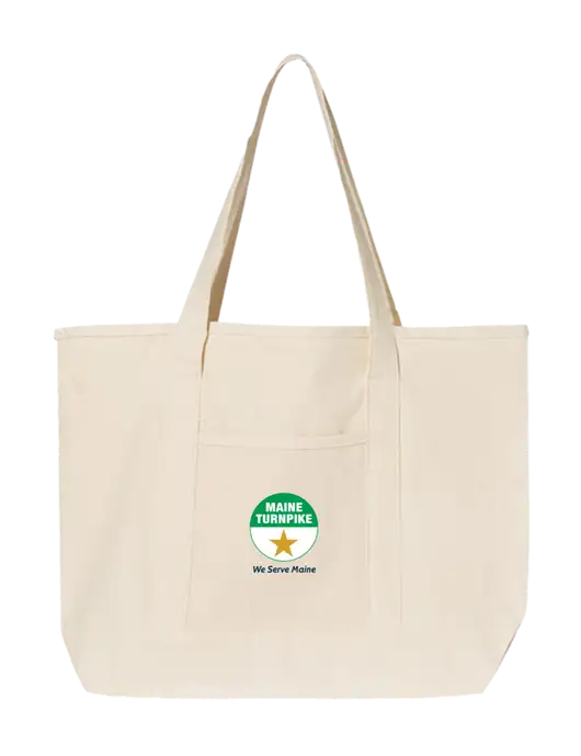 Natural Large Canvas Deluxe Tote w/MTA Turnpike Logo