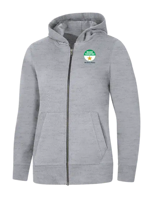 Womens Light Grey Heather Re-Fleece Full-Zip Hoodie w/MTA Turnpike Logo