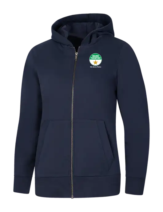 Womens Navy Re-Fleece Full-Zip Hoodie w/MTA Turnpike Logo