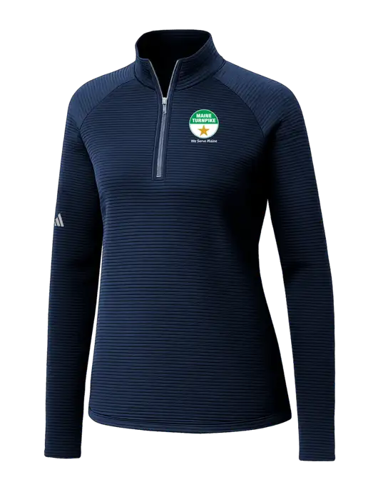 Adidas Womens Navy Spacer Quarter-Zip Pullover  w/MTA Turnpike Logo