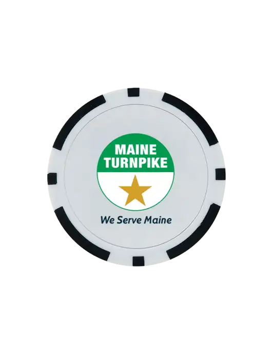 Black Poker Chip Ball Marker w/MTA Turnpike Logo