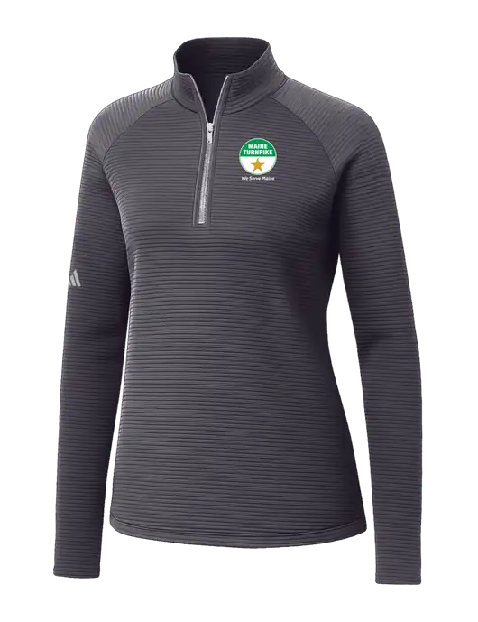 Adidas Womens Medium Grey Spacer Quarter-Zip Pullover  w/MTA Turnpike Logo