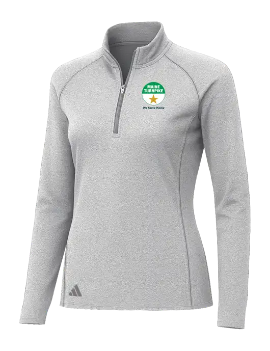 Adidas Womens Light Grey Heather Space Dyed Quarter-Zip Pullover  w/MTA Turnpike Logo