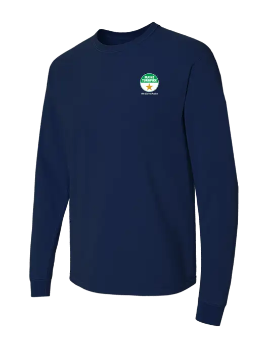 Comfort Colors Garment-Dyed Dark Navy Heavyweight Long Sleeve T-Shirt w/MTA Turnpike Logo
