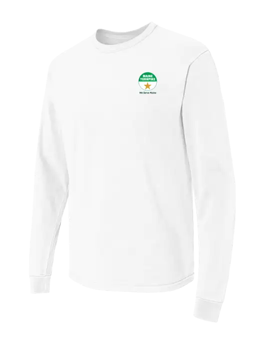 Comfort Colors Garment-Dyed White Heavyweight Long Sleeve T-Shirt w/MTA Turnpike Logo