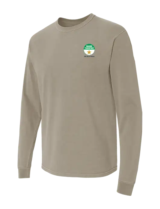 Comfort Colors Garment-Dyed Light Taupe Heavyweight Long Sleeve T-Shirt w/MTA Turnpike Logo