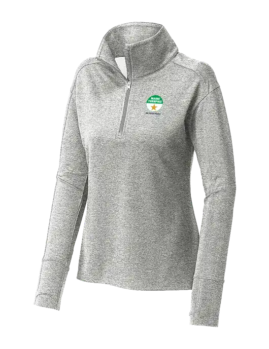 Womens Sport-Wick Flex Fleece Light Grey Heather 1/4-Zip w/MTA Turnpike Logo
