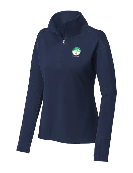 Womens Sport-Wick Flex Fleece Dark Navy 1/4-Zip w/MTA Turnpike Logo