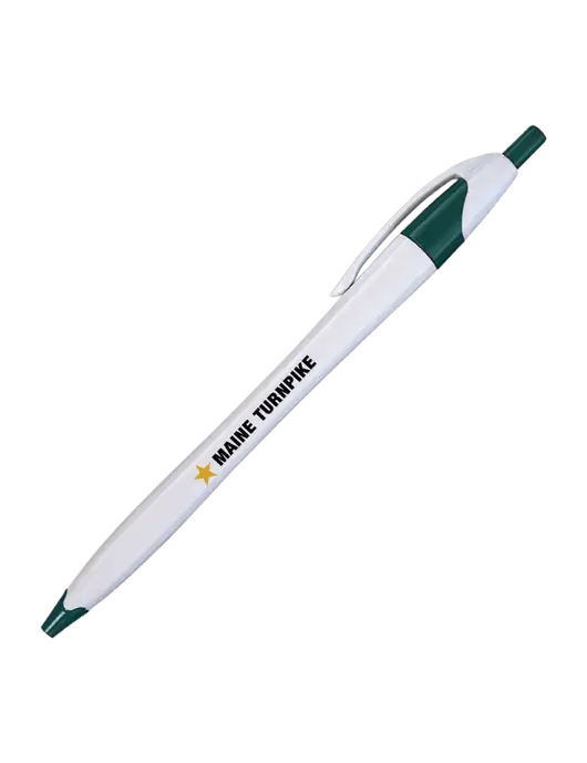 Novella White/Dark Green Classic Pen - Blue Ink w/MTA Turnpike Logo