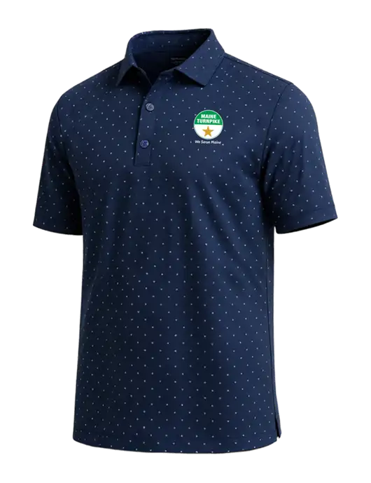 Callaway Micro Chev Dark Navy Print Polo w/MTA Turnpike Logo