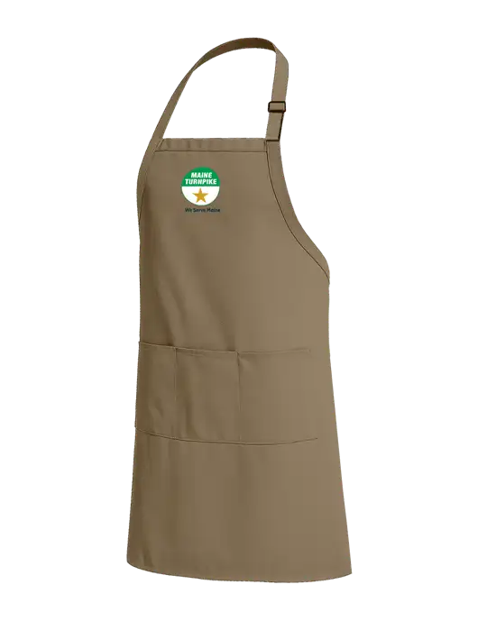 Easy Care Extra Long Bib Dark Tan Apron with Stain Release w/MTA Turnpike Logo