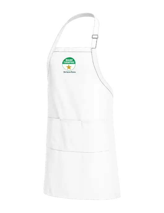 Easy Care Extra Long Bib White Apron with Stain Release w/MTA Turnpike Logo
