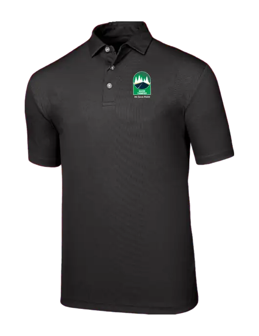 Callaway Birdseye Black Polo w/MTA Turnpike Evergreen Logo