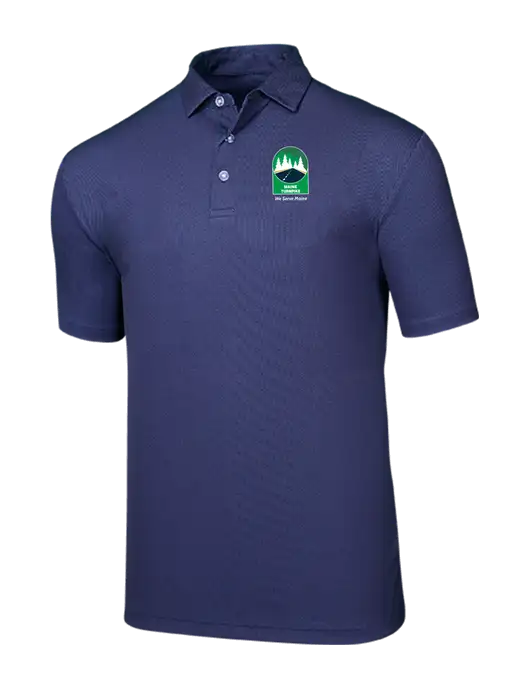 Callaway Birdseye Navy Polo w/MTA Turnpike Evergreen Logo