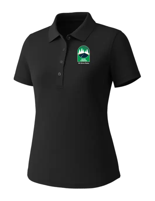 Callaway Womens Core Black Performance Polo w/MTA Turnpike Evergreen Logo