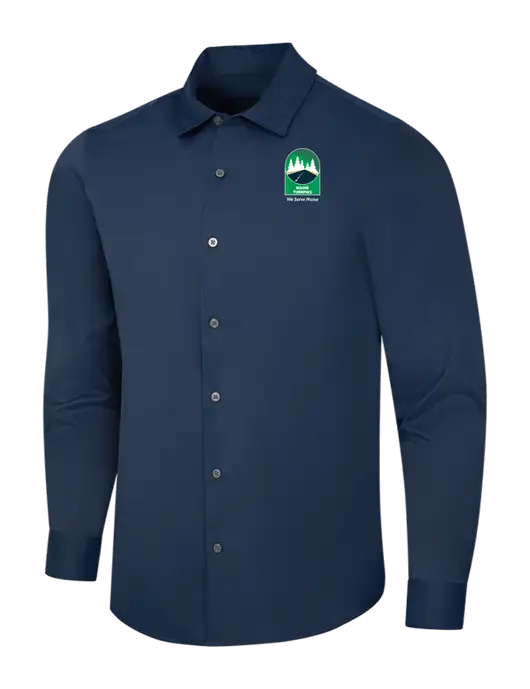 Navy City Stretch Shirt w/MTA Turnpike Evergreen Logo