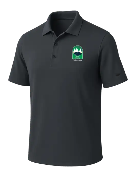 NIKE Dark Grey Dri-Fit Micro Pique Polo w/MTA Turnpike Evergreen Logo