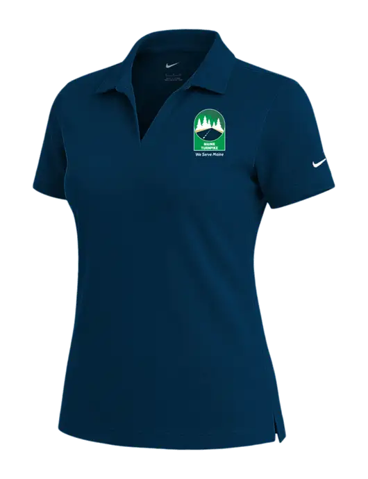 NIKE Navy Womens Dri-Fit Micro Pique Polo w/MTA Turnpike Evergreen Logo