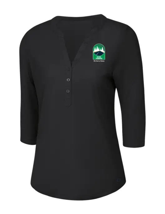 OGIO Blacktop Jewel Henley w/MTA Turnpike Evergreen Logo