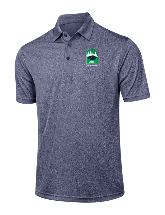 Navy Heather Contender Polo w/MTA Turnpike Evergreen Logo