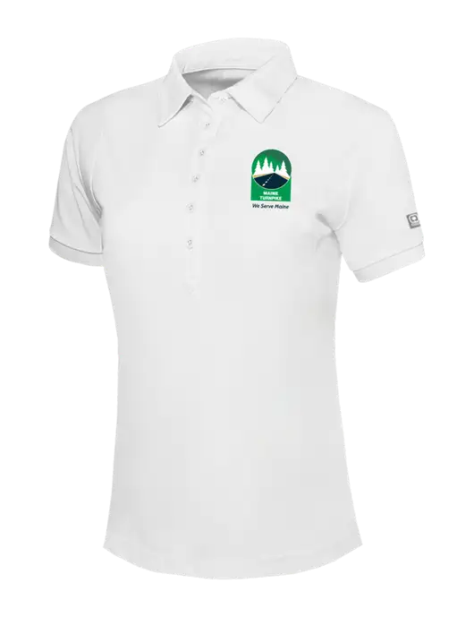 OGIO Womens Bright White Jewel Polo w/MTA Turnpike Evergreen Logo