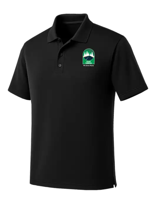 Black Dry Zone UV Micro Mesh Polo w/MTA Turnpike Evergreen Logo