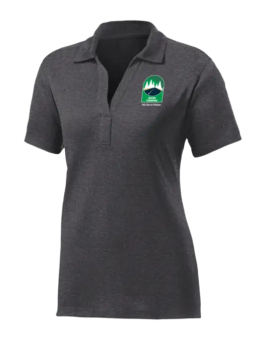 Womens Dark Grey Heather Contender Polo w/MTA Turnpike Evergreen Logo