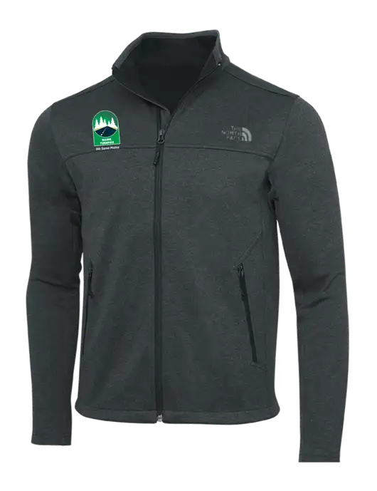 North Face Dark Grey Heather Ridgewall Soft Shell Jacket w/MTA Turnpike Evergreen Logo