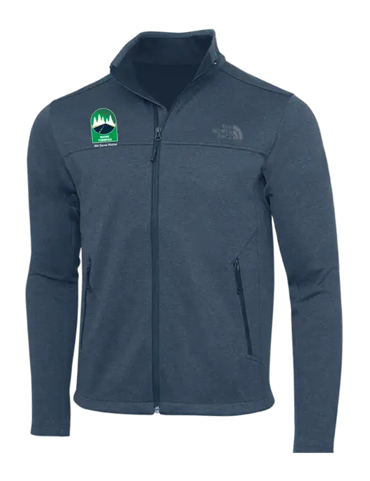 North Face Light Navy Heather Ridgewall Soft Shell Jacket w/MTA Turnpike Evergreen Logo