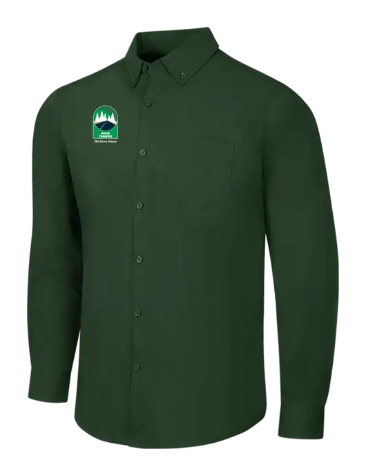 Forest Green Long Sleeve Carefree Poplin Shirt w/MTA Turnpike Evergreen Logo
