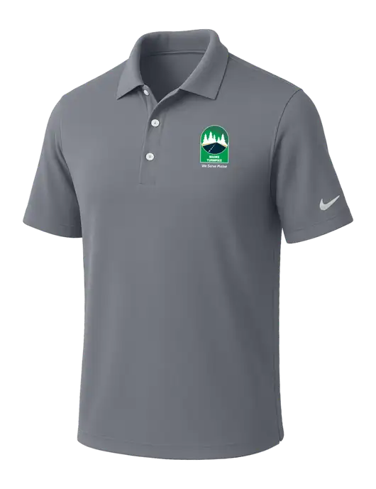 NIKE Medium Grey Dri-Fit Micro Pique Polo w/MTA Turnpike Evergreen Logo
