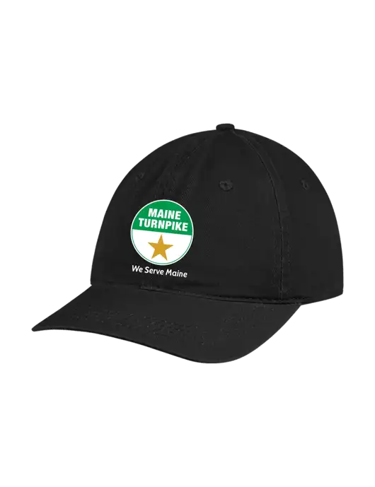Garment Washed Unstructured Twill Black Cap w/MTA Turnpike Logo